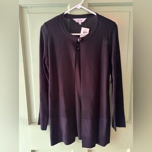 Misook Cardigan Sweater Womens s single button Open Front‎ Wrinkle Free